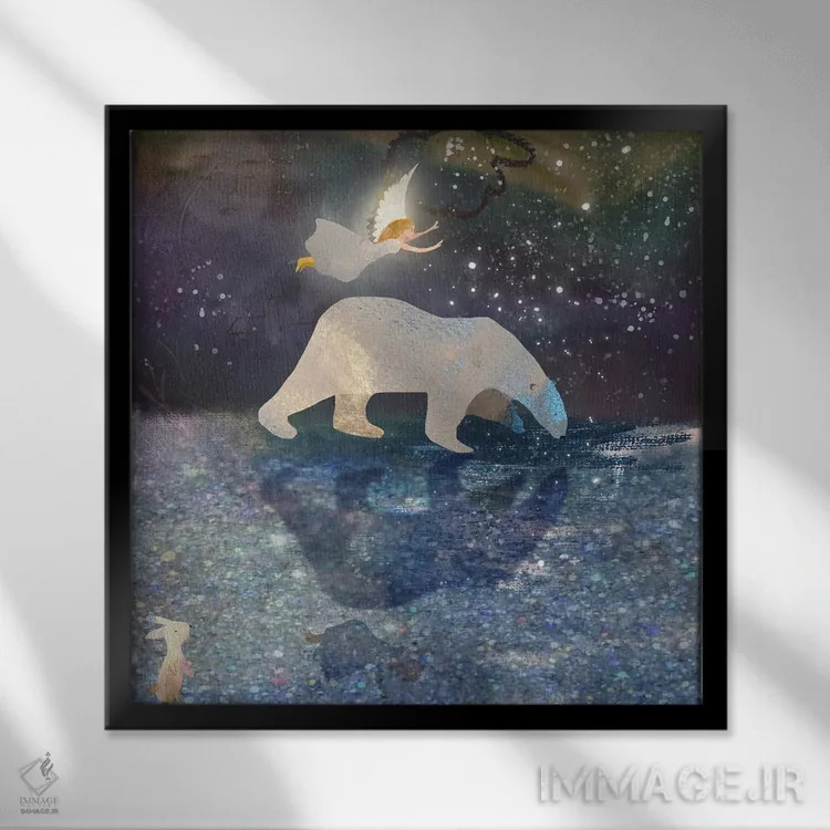 تابلو خرس و پری اثر کلر وستوود - نمای قابدار مشکی