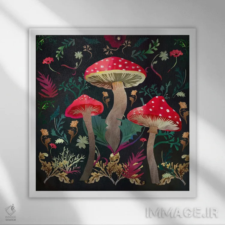 تابلو قارچ سمی اثر کلر وستوود - نمای قابدار سفید