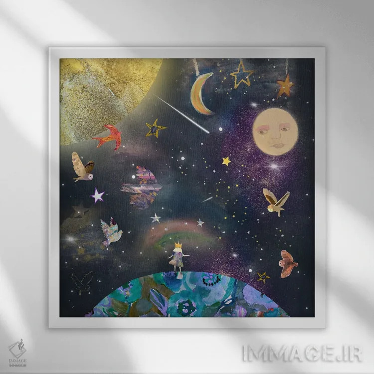 تابلو فضا اثر کلر وستوود - نمای قابدار سفید