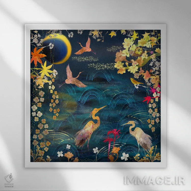 تابلو درنا اثر کلر وستوود - نمای قابدار سفید