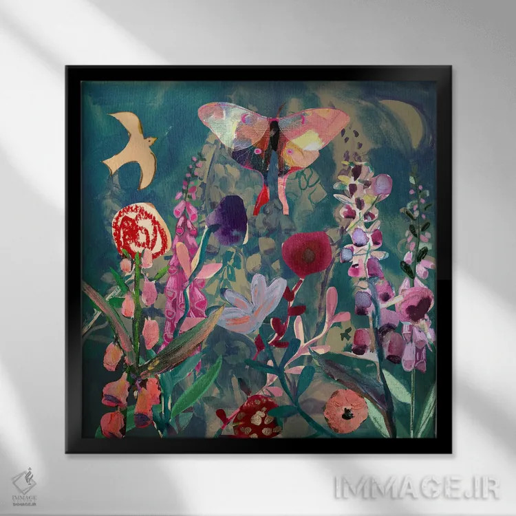 تابلو عشق تابستانی اثر کلر وستوود - نمای قابدار مشکی