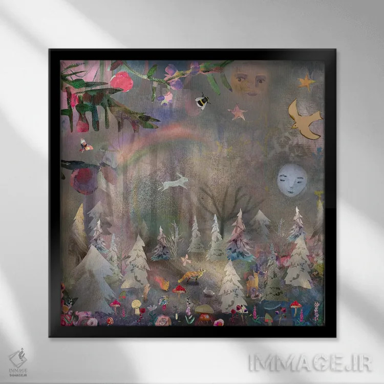 تابلو جنگلهای زمستانی اثر کلر وستوود - نمای قابدار مشکی