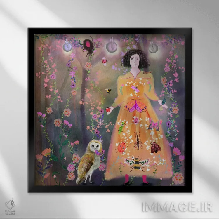 تابلو پیراهن نارنجی اثر کلر وستوود - نمای قابدار مشکی