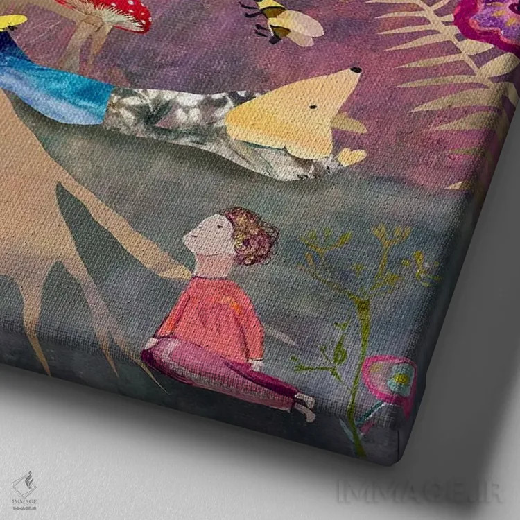 تابلو درخت ویژه اثر کلر وستوود - نمای نزدیک بافت بوم