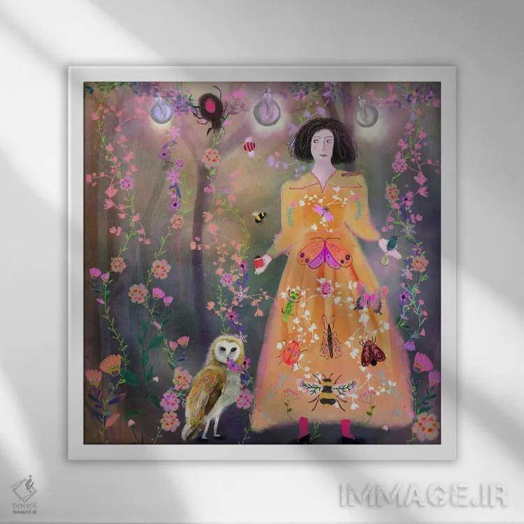 تابلو پیراهن نارنجی اثر کلر وستوود - نمای قابدار سفید