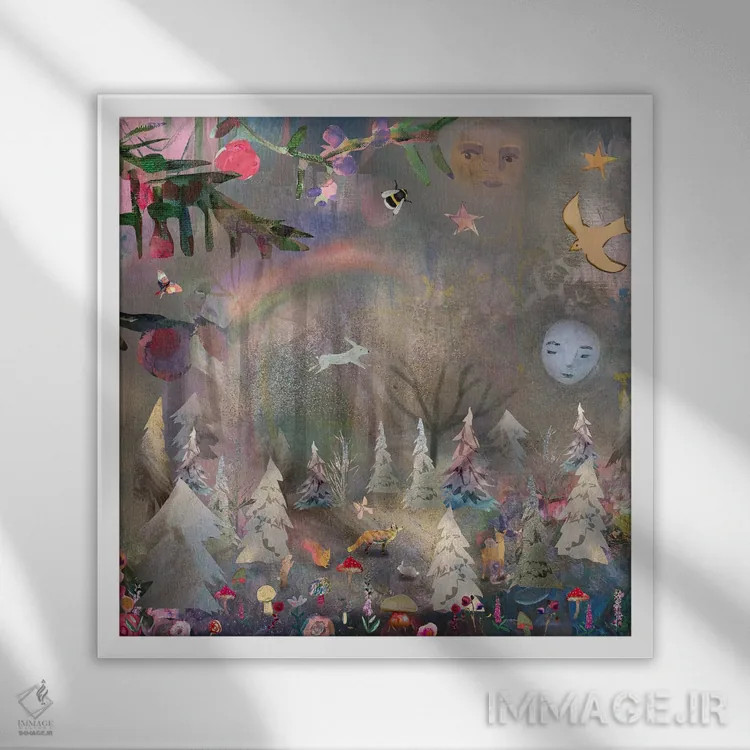 تابلو جنگلهای زمستانی اثر کلر وستوود - نمای قابدار سفید