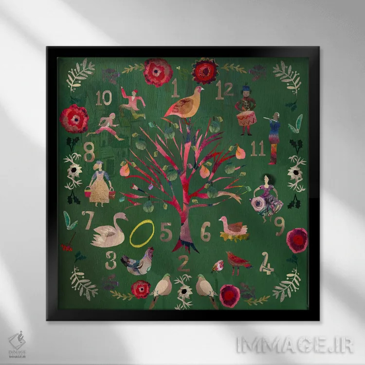 تابلو دوازده روز اثر کلر وستوود - نمای قابدار مشکی