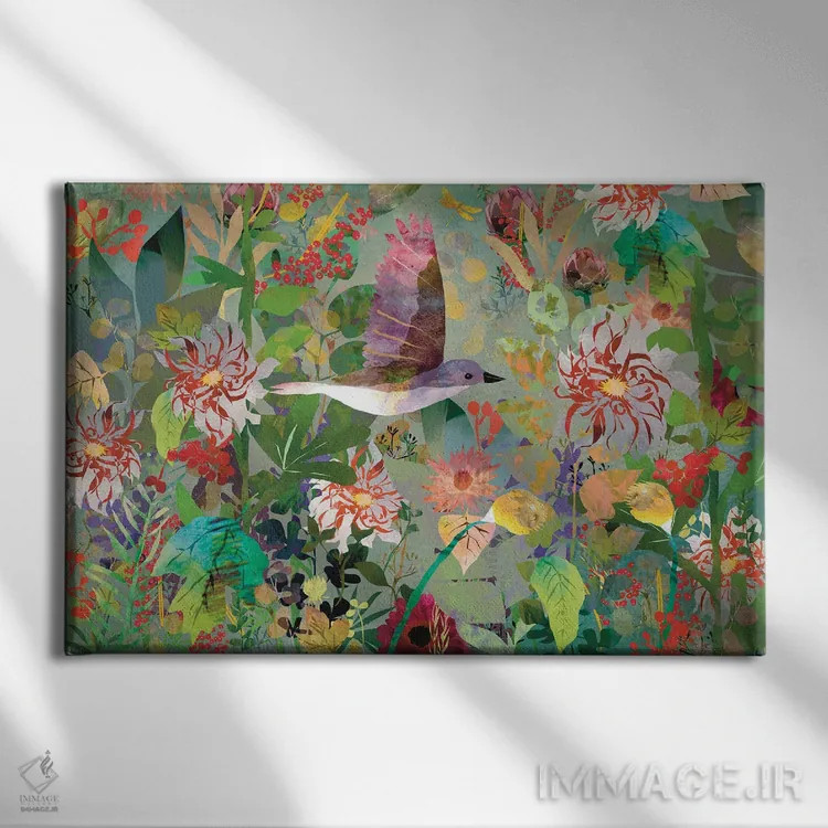 تابلو گل داوودی اثر کلر وستوود - نمای روبهرو روی دیوار