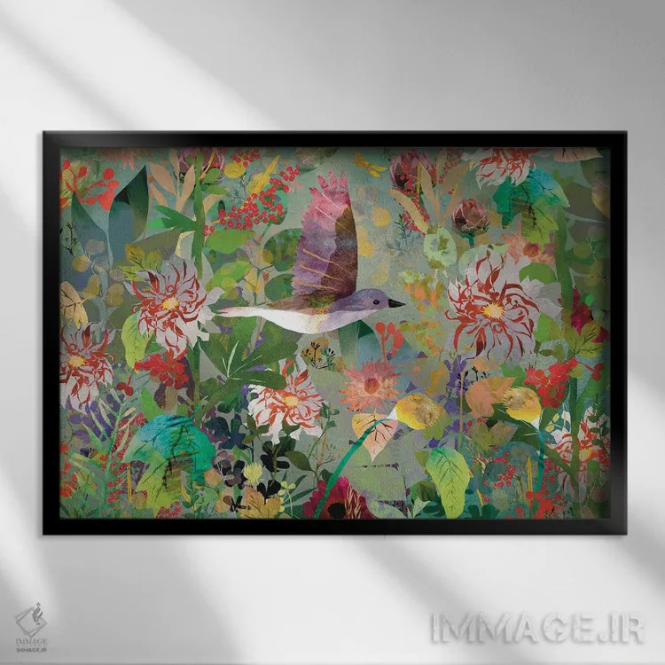 تابلو گل داوودی اثر کلر وستوود - نمای قابدار مشکی