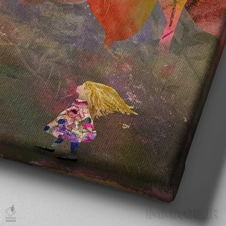 تابلو پاییز اثر کلر وستوود - نمای نزدیک بافت بوم