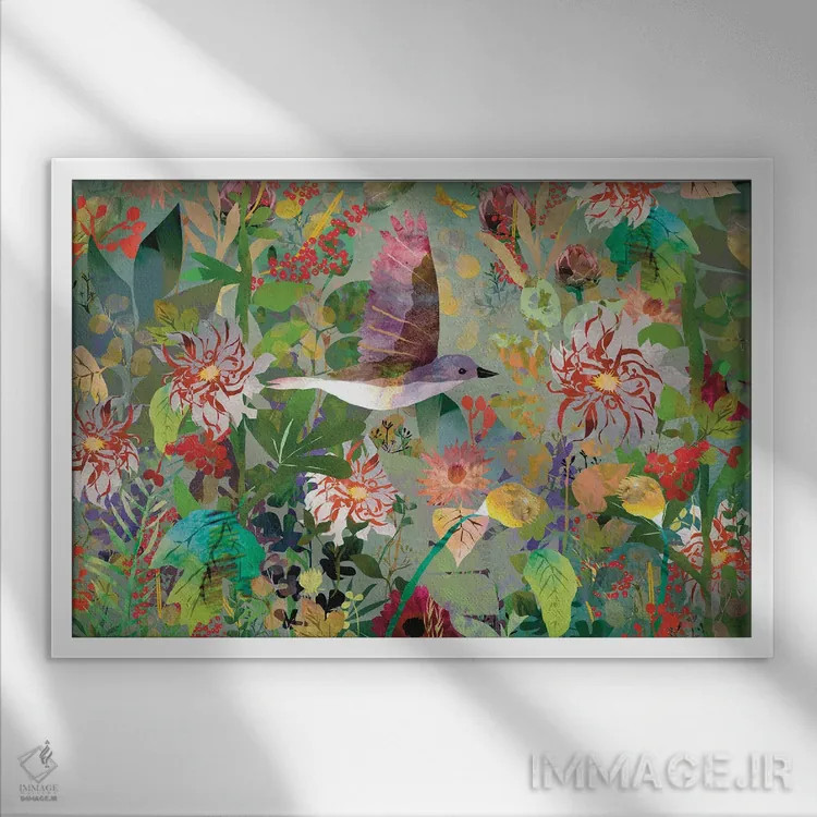 تابلو گل داوودی اثر کلر وستوود - نمای قابدار سفید