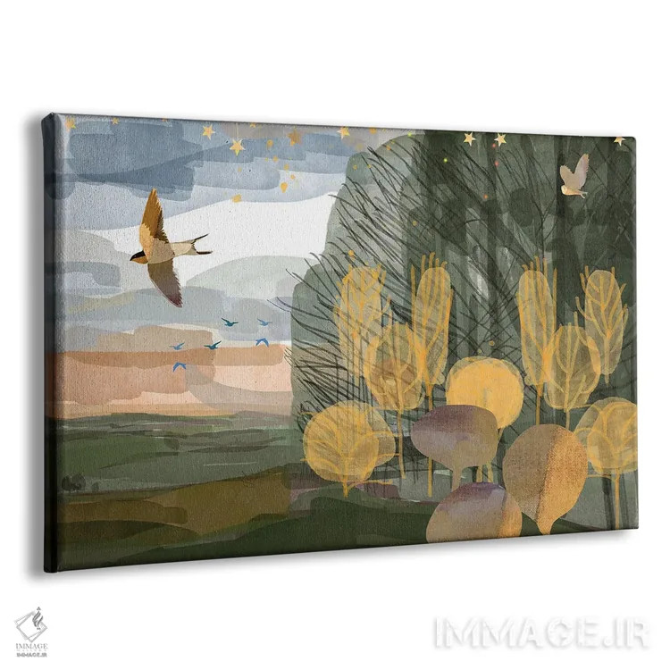 تابلو چوب طلایی اثر کلر وستوود - نمای پرسپکتیو محصول