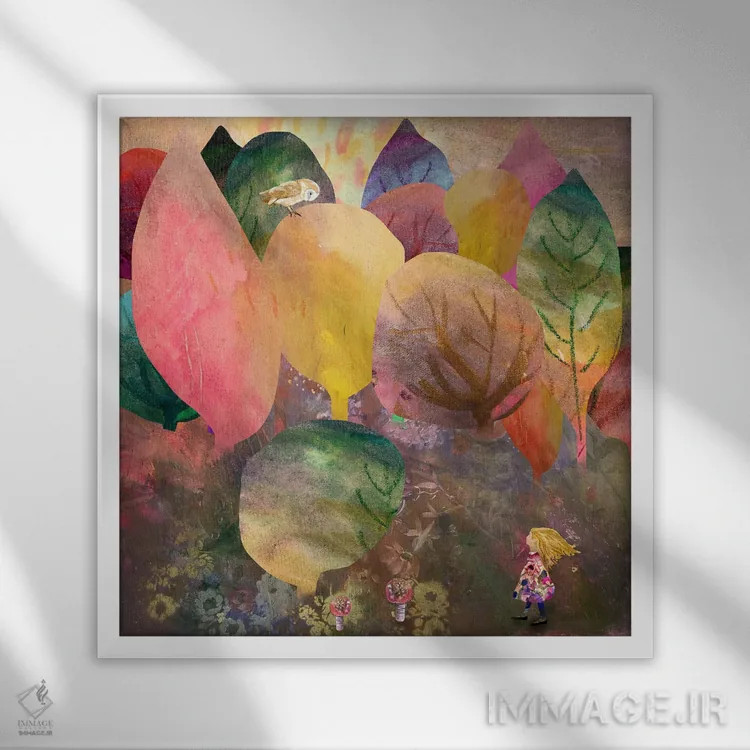 تابلو پاییز اثر کلر وستوود - نمای قابدار سفید