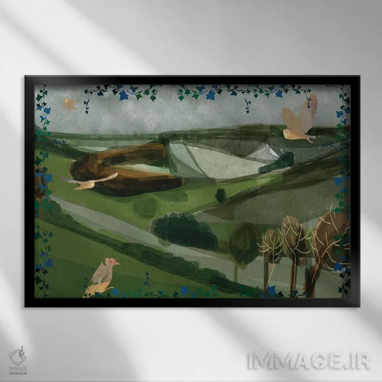 تابلو منظره اثر کلر وستوود - نمای قابدار مشکی