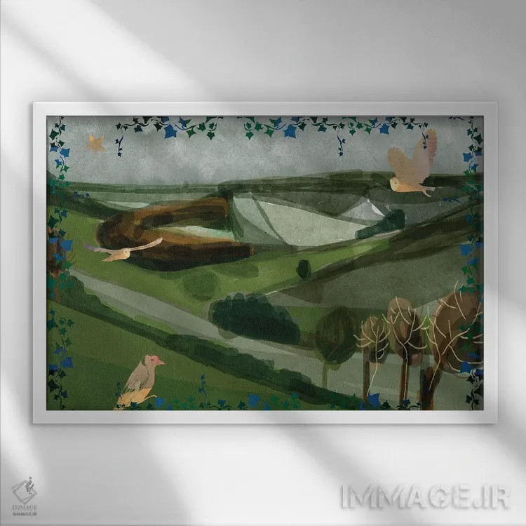 تابلو منظره اثر کلر وستوود - نمای قابدار سفید