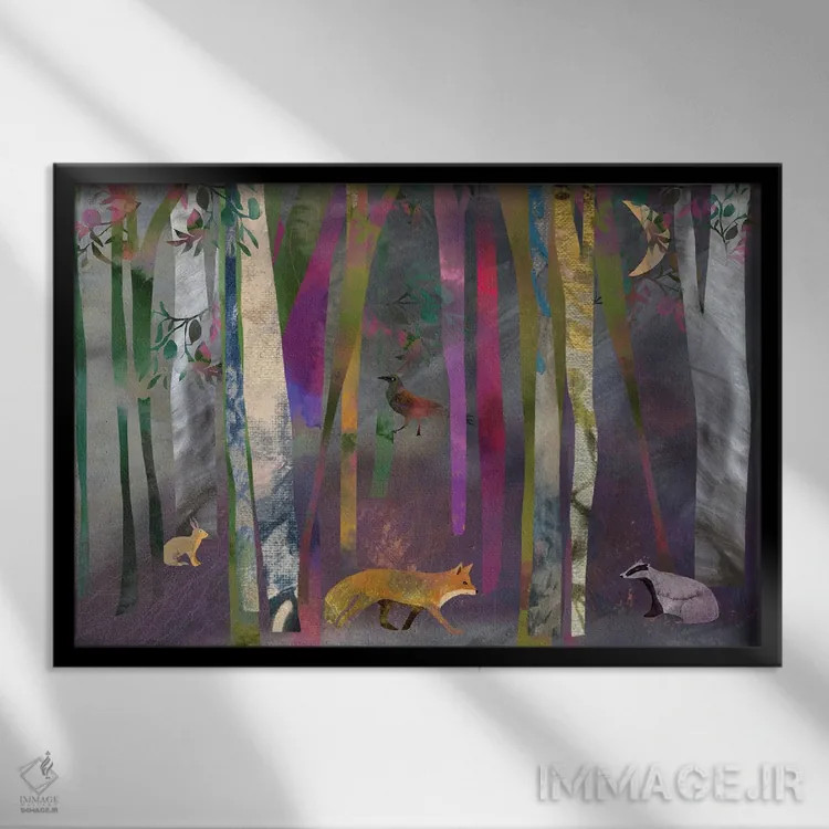 تابلو جنگل اثر کلر وستوود - نمای قابدار مشکی
