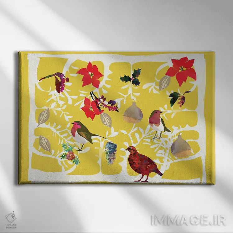 تابلو جشن زرد اثر کلر وستوود - نمای روبهرو روی دیوار