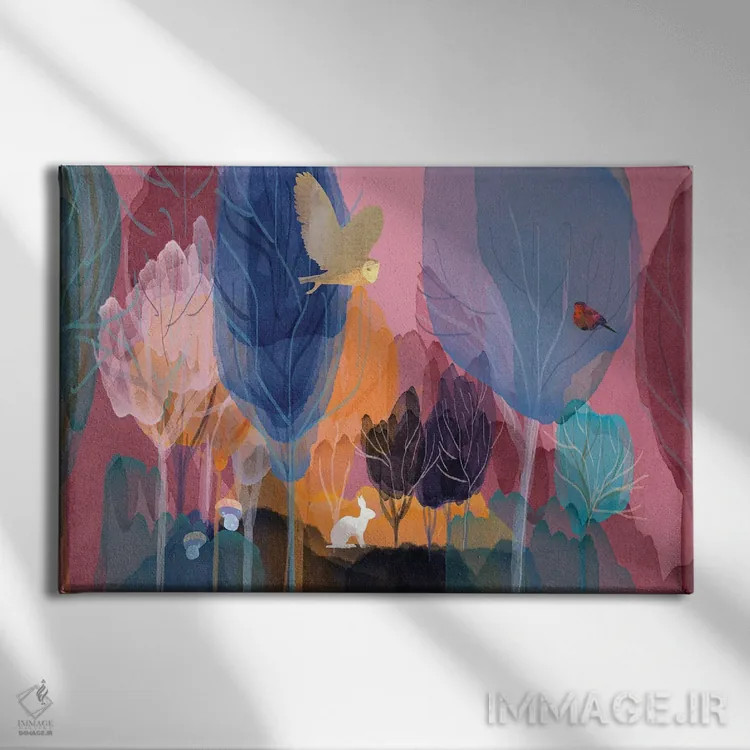 تابلو خرگوش سفید اثر کلر وستوود - نمای روبهرو روی دیوار