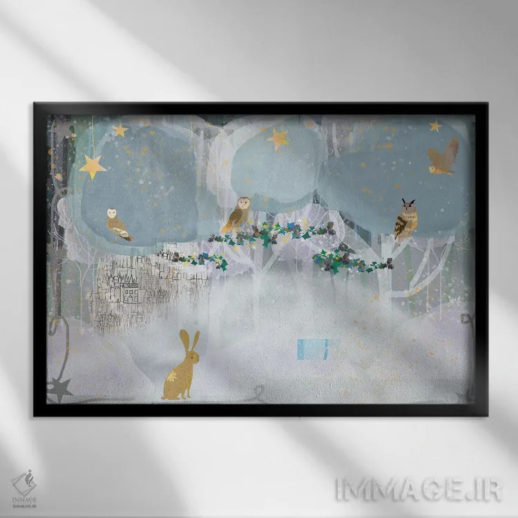 تابلو روز برفی اثر کلر وستوود - نمای قابدار مشکی