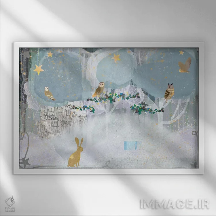 تابلو روز برفی اثر کلر وستوود - نمای قابدار سفید