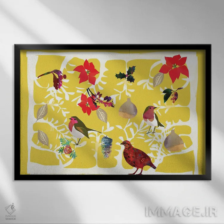 تابلو جشن زرد اثر کلر وستوود - نمای قابدار مشکی