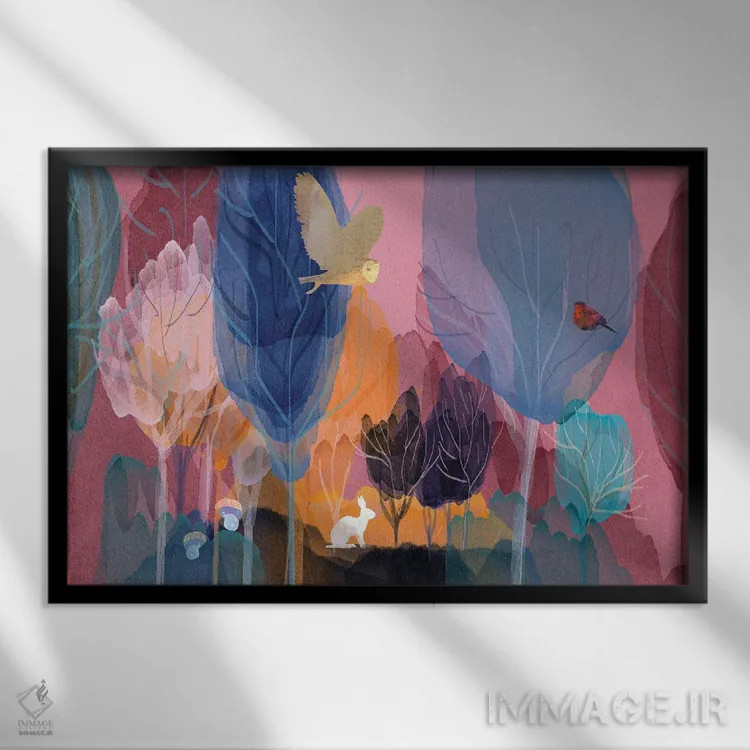 تابلو خرگوش سفید اثر کلر وستوود - نمای قابدار مشکی