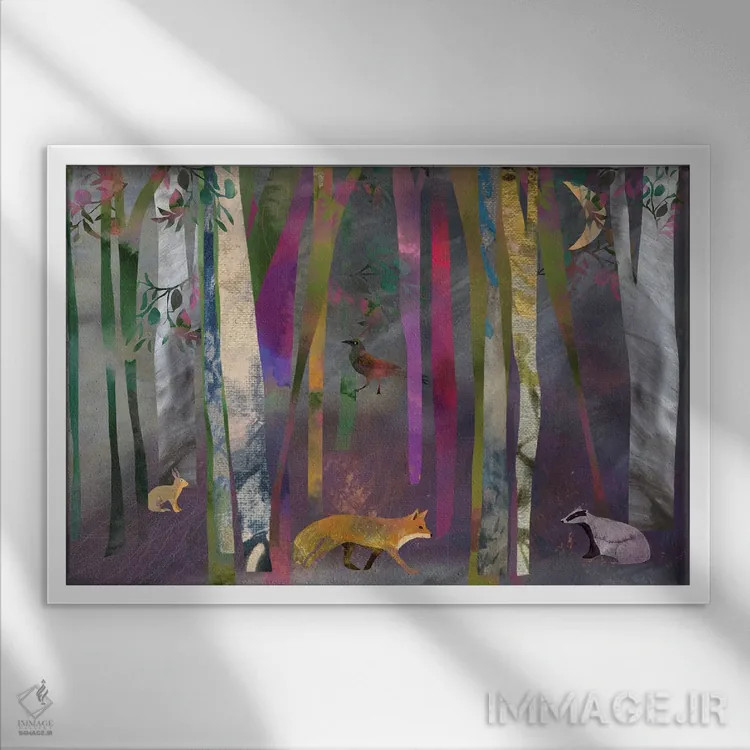 تابلو جنگل اثر کلر وستوود - نمای قابدار سفید