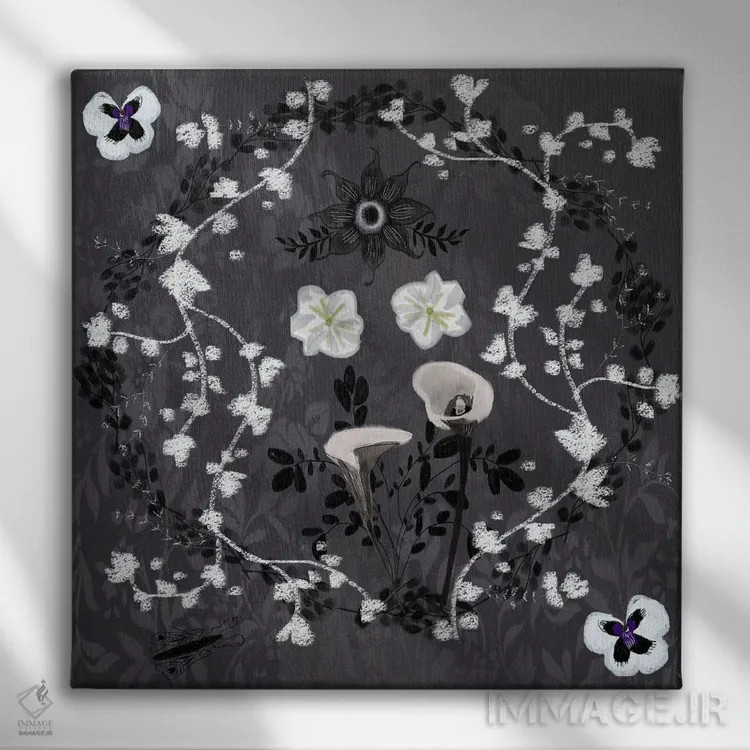 تابلو سیاه و سفید اثر کلر وستوود - نمای روبهرو روی دیوار