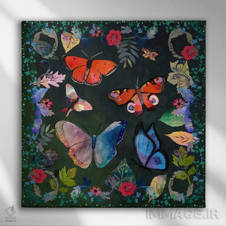 تابلو پروانه اثر کلر وستوود - نمای روبهرو روی دیوار