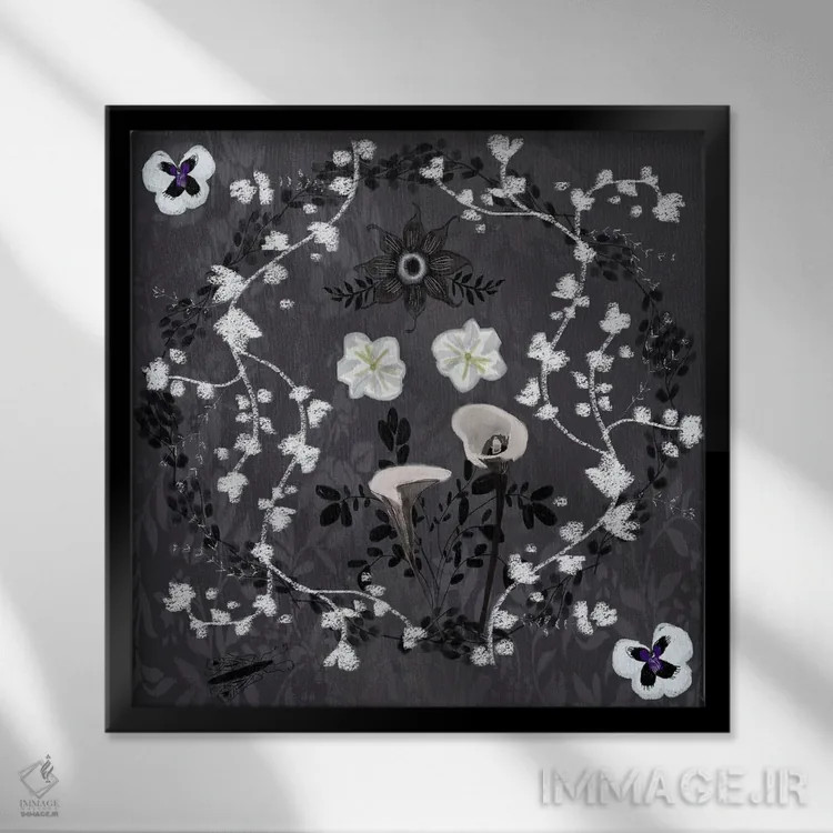 تابلو سیاه و سفید اثر کلر وستوود - نمای قابدار مشکی