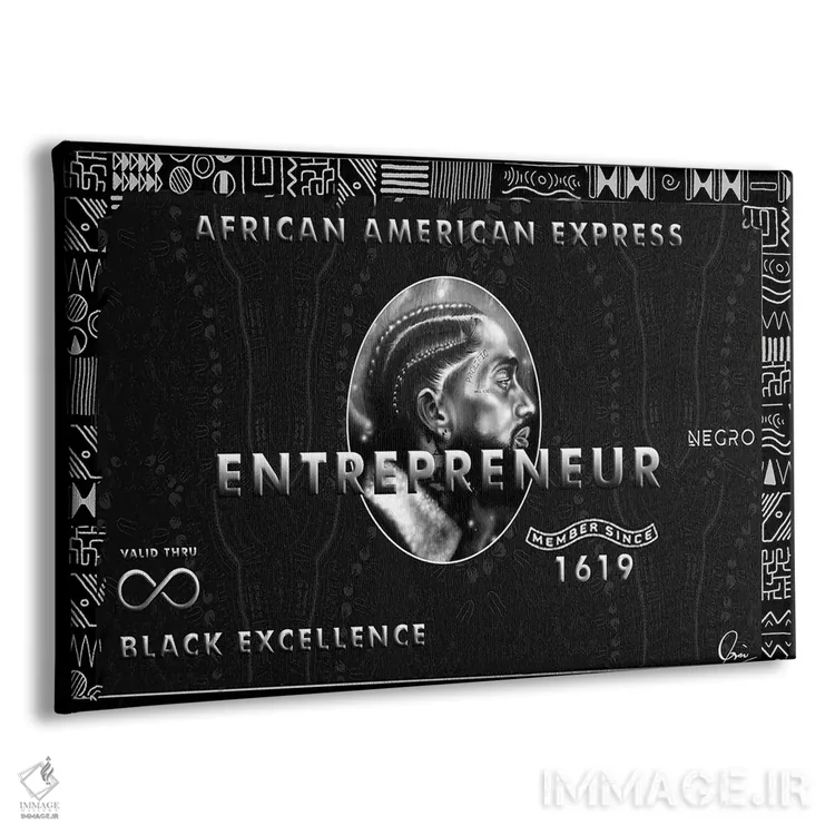تابلو آمریکن اکسپرس آفریقایی-آمریکایی (اشارهٔ کارت) اثر کریکستوور ادوین - نمای پرسپکتیو محصول