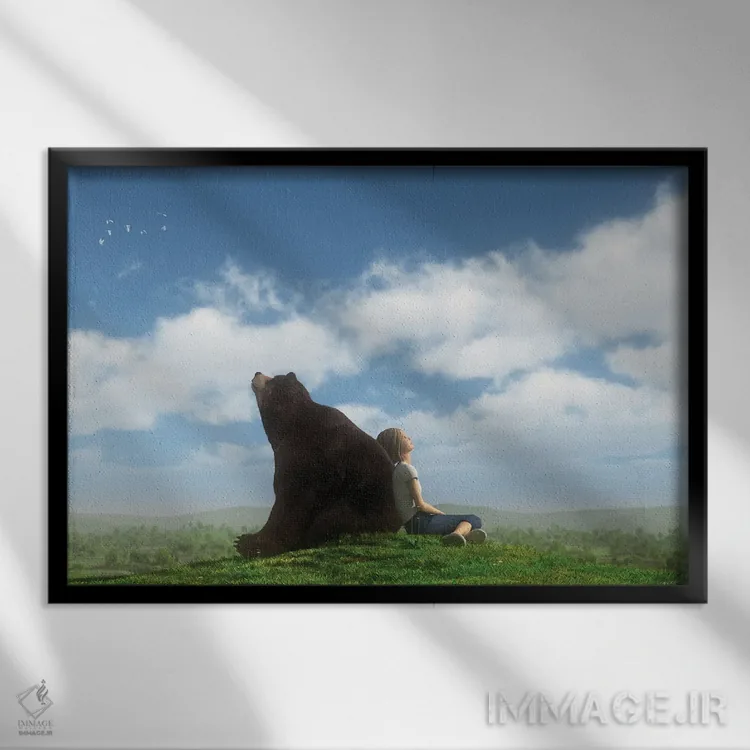 تابلو تماشاگران ابرها اثر سینتیا دکر - نمای قابدار مشکی