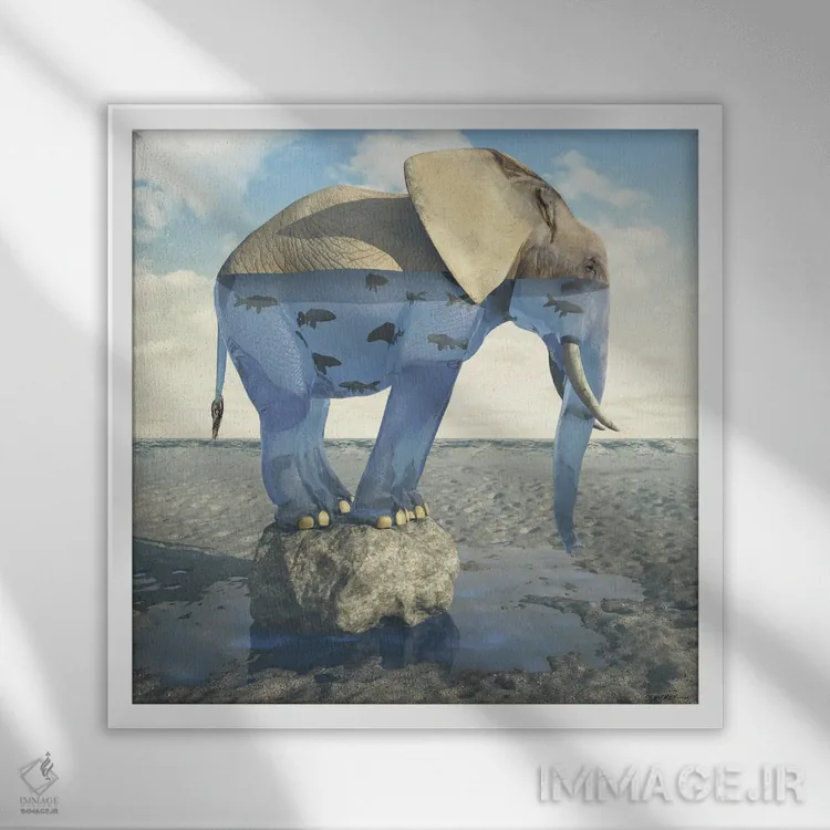 تابلو مشکل نوشیدن (الکل) اثر سینتیا دکر - نمای قابدار سفید