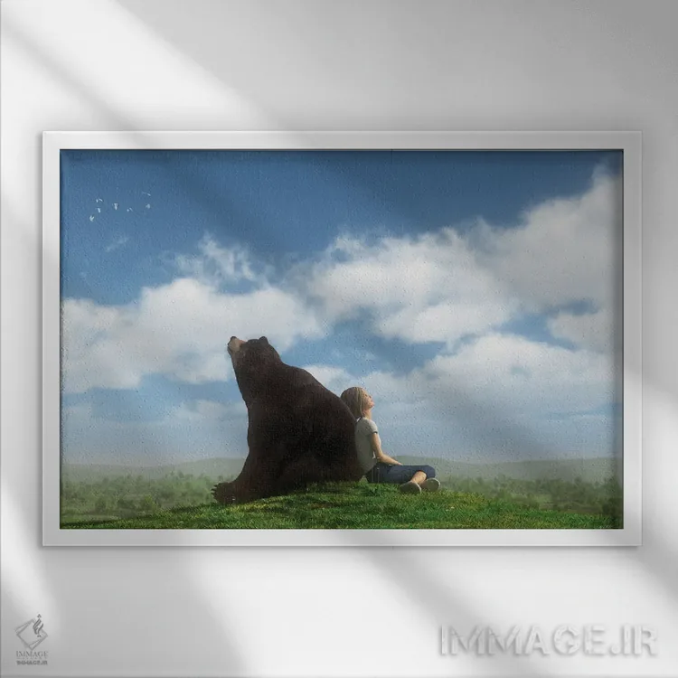 تابلو تماشاگران ابرها اثر سینتیا دکر - نمای قابدار سفید