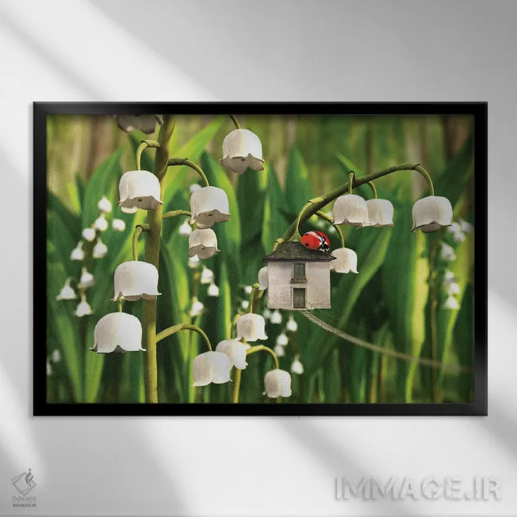 تابلو موگه (زنبق دره، نوع گل) اثر سینتیا دکر - نمای قابدار مشکی