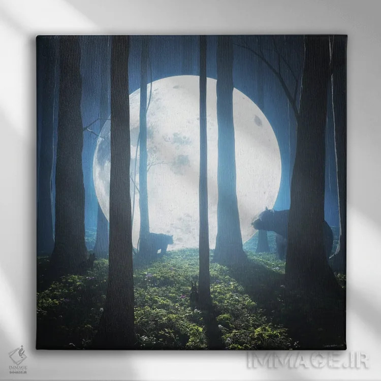 تابلو فرود بر ماه اثر سینتیا دکر - نمای روبهرو روی دیوار