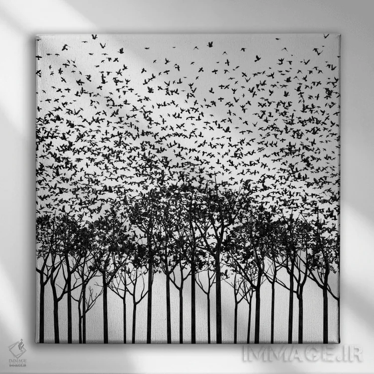 تابلو آکی تکرنگ اثر سینتیا دکر - نمای روبهرو روی دیوار