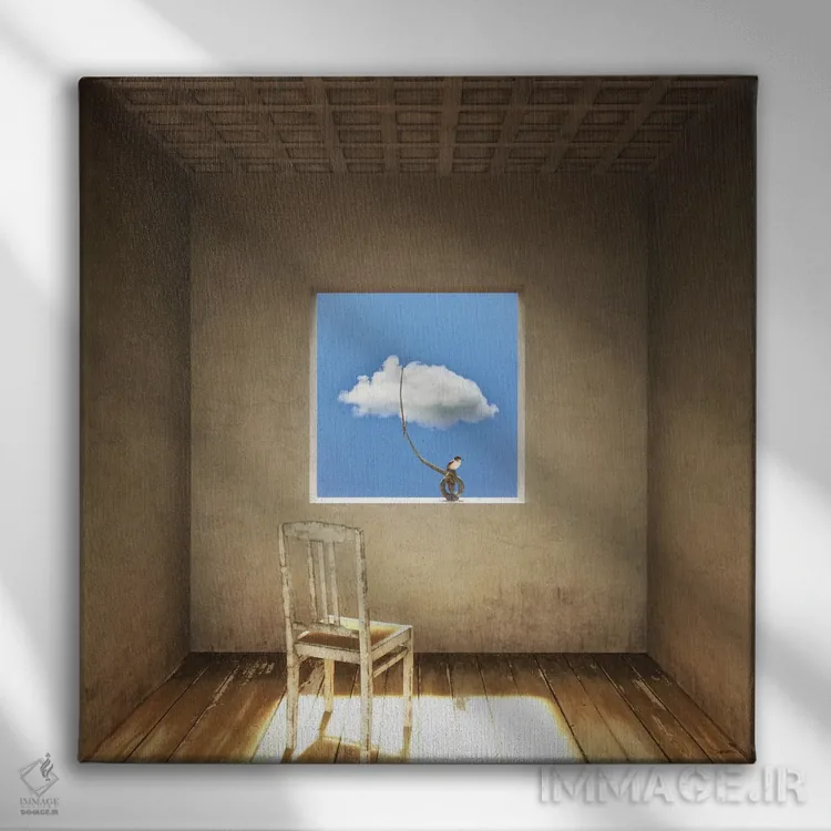 تابلو اتاق با منظره (روز) اثر سینتیا دکر - نمای روبهرو روی دیوار