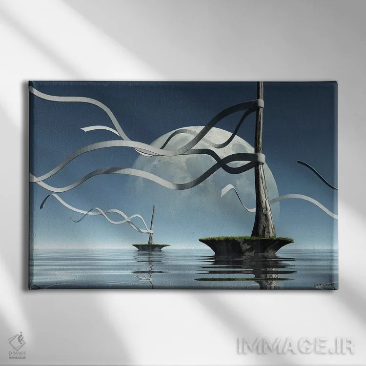 تابلو جزایر روبانی اثر سینتیا دکر - نمای روبهرو روی دیوار