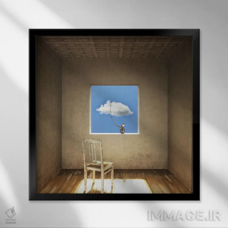 تابلو اتاق با منظره (روز) اثر سینتیا دکر - نمای قابدار مشکی