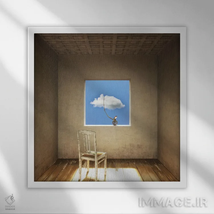 تابلو اتاق با منظره (روز) اثر سینتیا دکر - نمای قابدار سفید