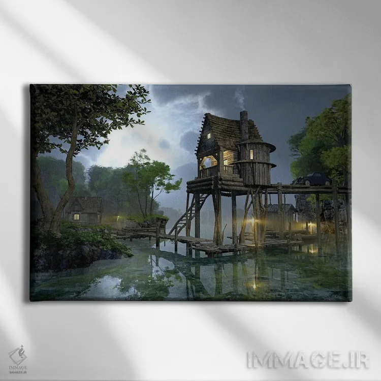 تابلو آب راکد اثر سینتیا دکر - نمای روبهرو روی دیوار