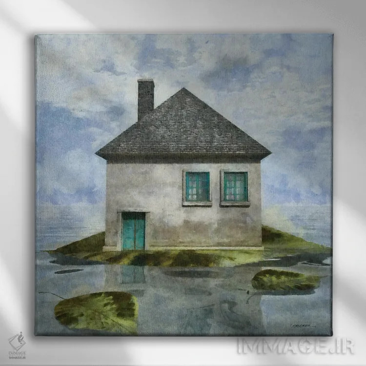 تابلو خانهٔ کوچک دو اثر سینتیا دکر - نمای روبهرو روی دیوار