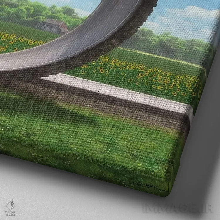 تابلو حیرتزده شدن اثر سینتیا دکر - نمای نزدیک بافت بوم