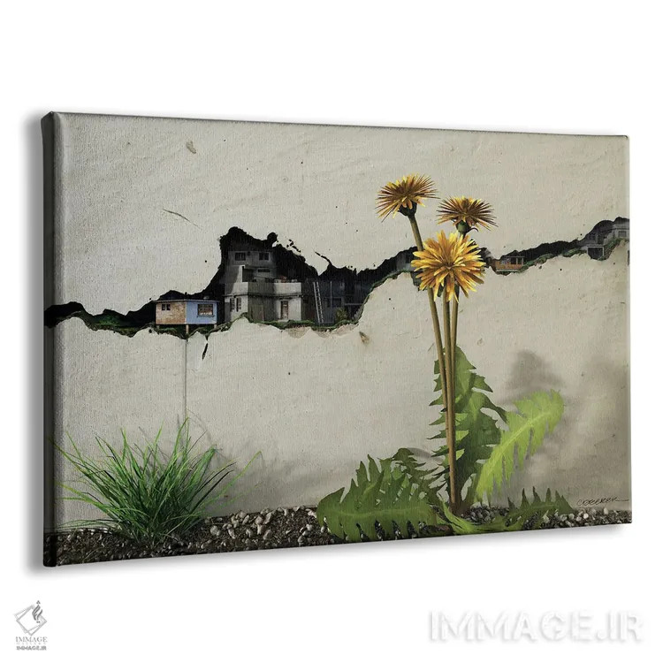 تابلو در میان شکافها اثر سینتیا دکر - نمای پرسپکتیو محصول