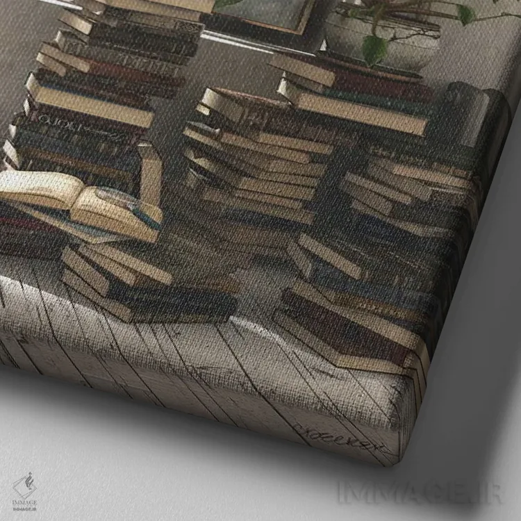 تابلو درونگرا اثر سینتیا دکر - نمای نزدیک بافت بوم