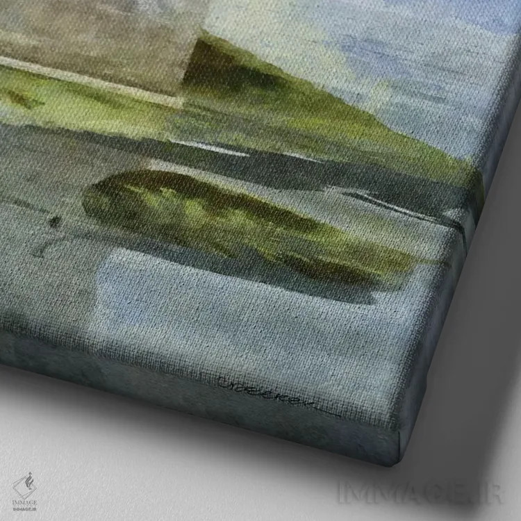 تابلو خانهٔ کوچک دو اثر سینتیا دکر - نمای نزدیک بافت بوم