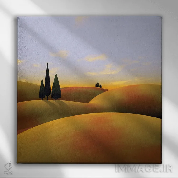 تابلو توسکانا سه اثر سینتیا دکر - نمای روبهرو روی دیوار