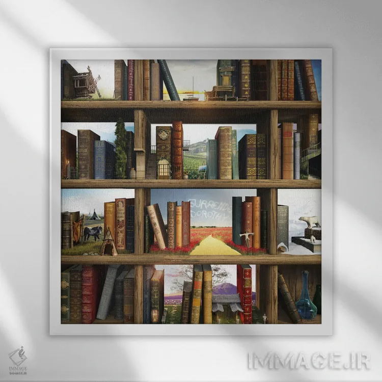 تابلو دنیای داستان اثر سینتیا دکر - نمای قابدار سفید