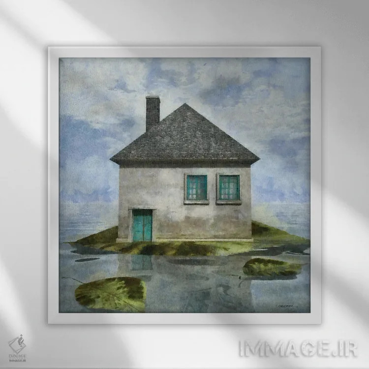 تابلو خانهٔ کوچک دو اثر سینتیا دکر - نمای قابدار سفید